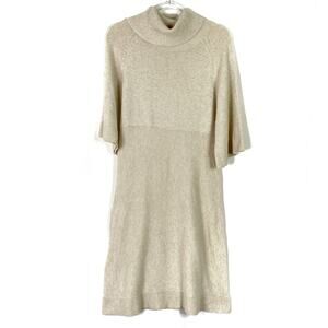 Anthro Laureate Lane | Sweater Dress Wool Angora Blend Beige Knit Womens Medium